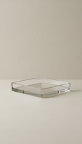 Minimalist glass tray with subtle edge
