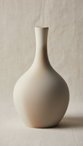 Sculpted ceramic vase with matte finish