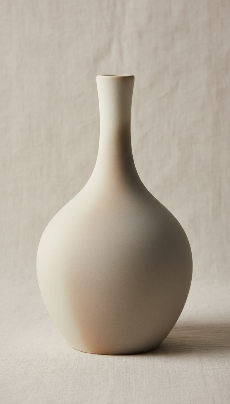 Sculpted ceramic vase with matte finish